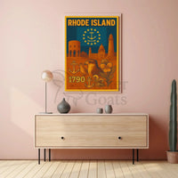 Rhode Island Vintage-Style Nautical Heritage Travel Poster PosterGoat