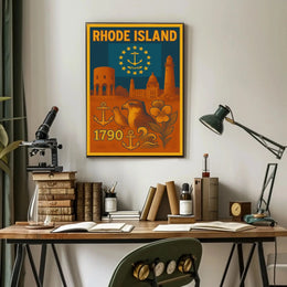 Rhode Island Vintage-Style Nautical Heritage Travel Poster PosterGoat