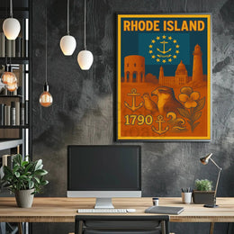 Rhode Island Vintage-Style Nautical Heritage Travel Poster PosterGoat