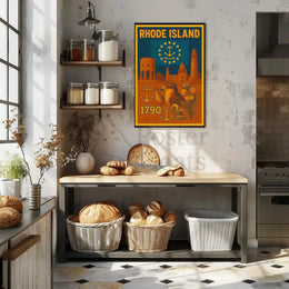 Rhode Island Vintage-Style Nautical Heritage Travel Poster PosterGoat
