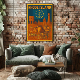 Rhode Island Vintage-Style Nautical Heritage Travel Poster PosterGoat