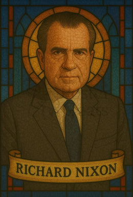 Richard Nixon Stained Glass Presidential Tribute Poster PosterGoat