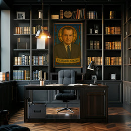Richard Nixon Stained Glass Presidential Tribute Poster PosterGoat
