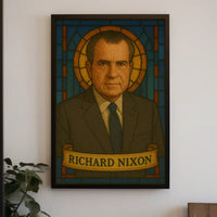Richard Nixon Stained Glass Presidential Tribute Poster PosterGoat