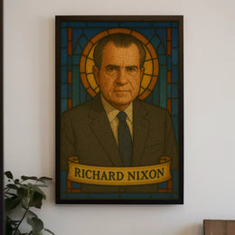 Richard Nixon Stained Glass Presidential Tribute Poster PosterGoat