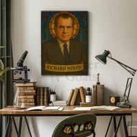 Richard Nixon Stained Glass Presidential Tribute Poster PosterGoat
