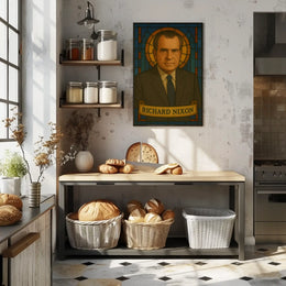 Richard Nixon Stained Glass Presidential Tribute Poster PosterGoat