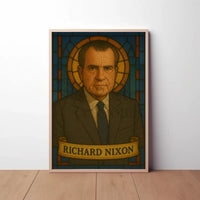 Richard Nixon Stained Glass Presidential Tribute Poster PosterGoat