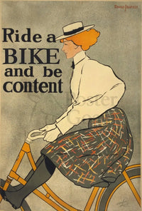 Ride a Bike and Be Content Historical Poster PosterGoat