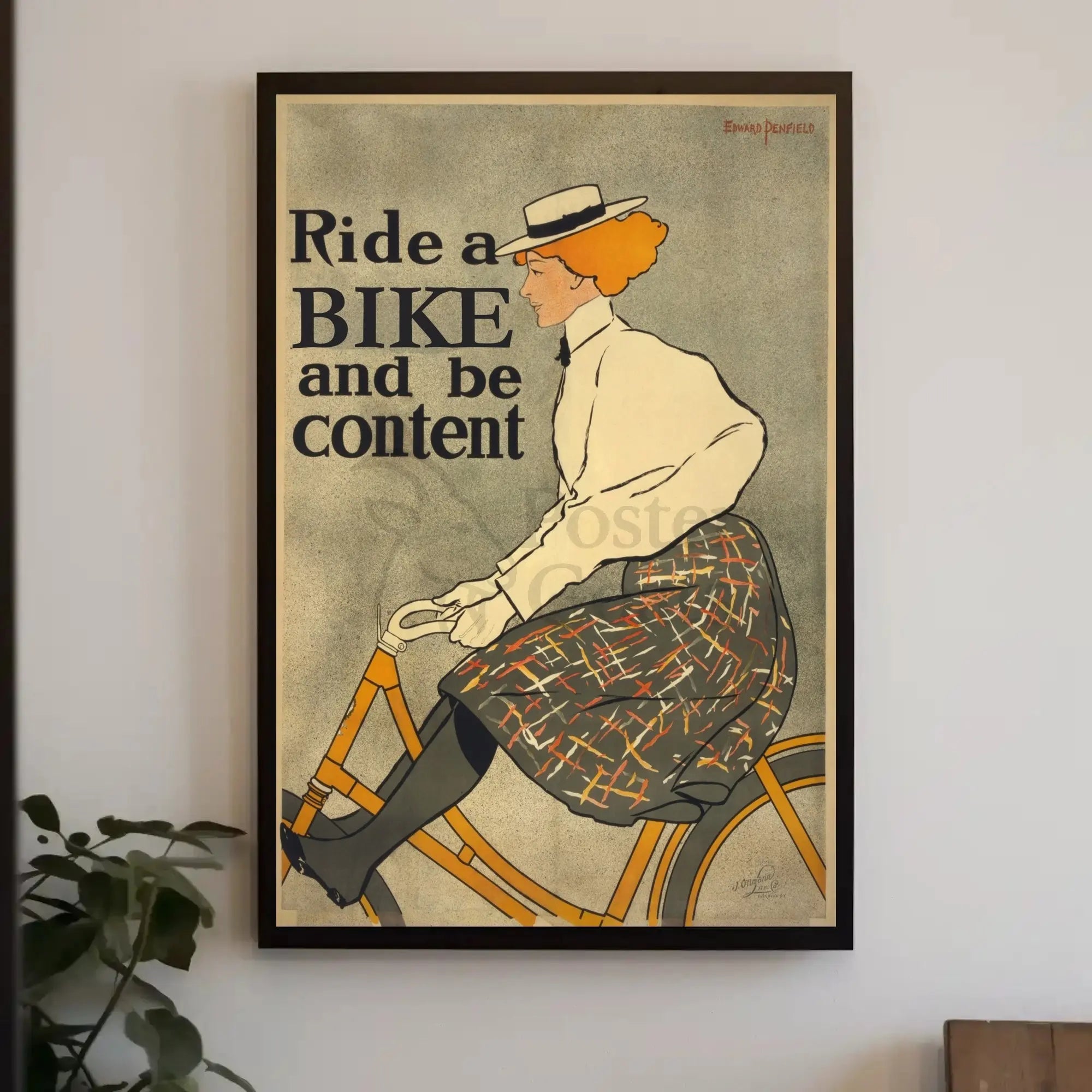 Ride a Bike and Be Content Historical Poster PosterGoat