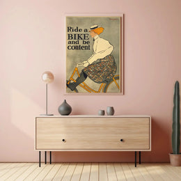 Ride a Bike and Be Content Historical Poster PosterGoat