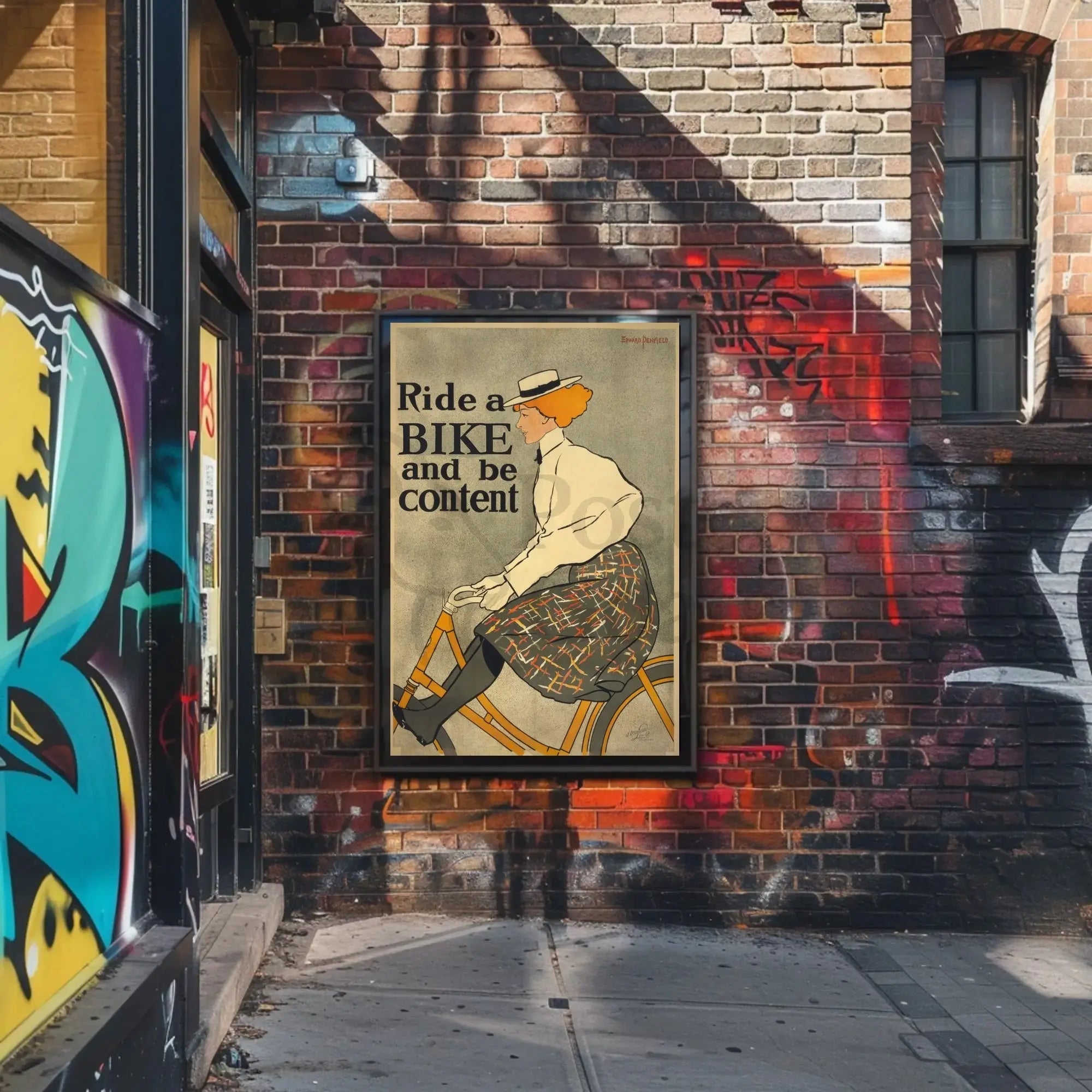 Ride a Bike and Be Content Historical Poster PosterGoat