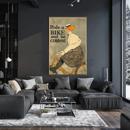 Ride a Bike and Be Content Historical Poster PosterGoat