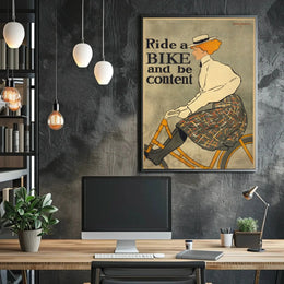 Ride a Bike and Be Content Historical Poster PosterGoat