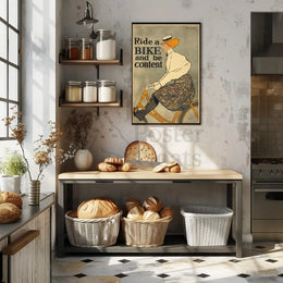 Ride a Bike and Be Content Historical Poster PosterGoat