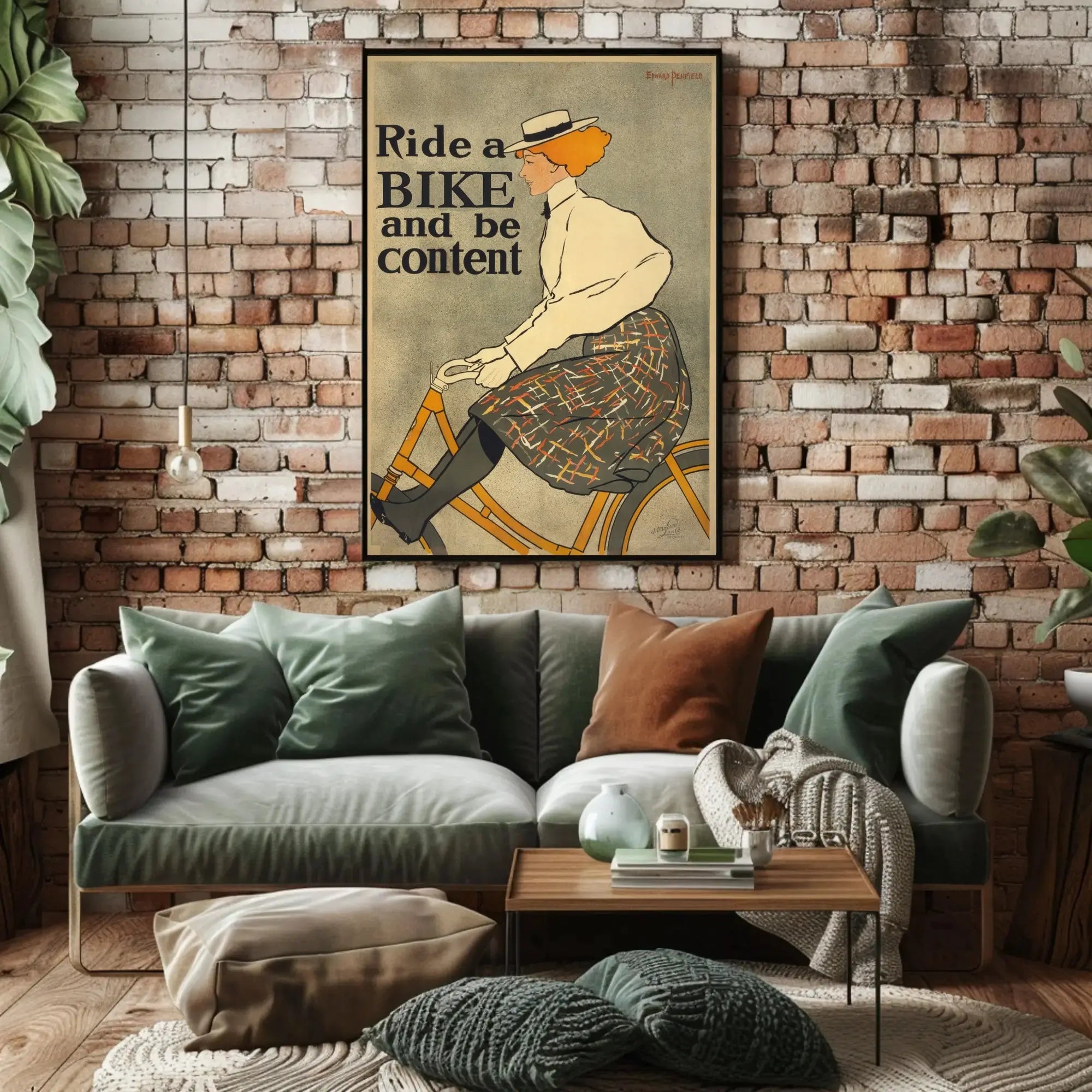 Ride a Bike and Be Content Historical Poster PosterGoat
