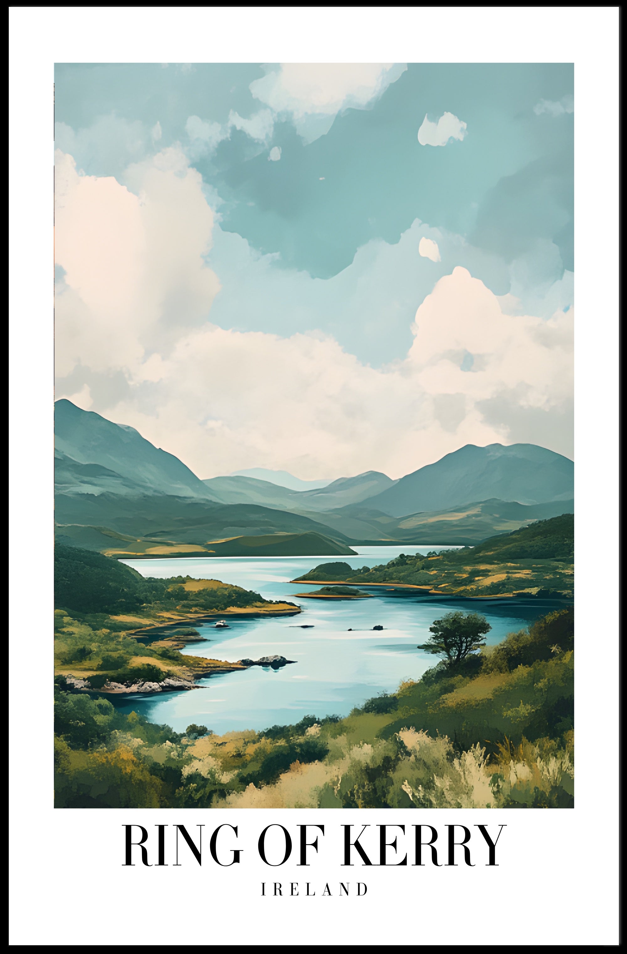 Ring of Kerry Scenic Landscape Travel Poster PosterGoat