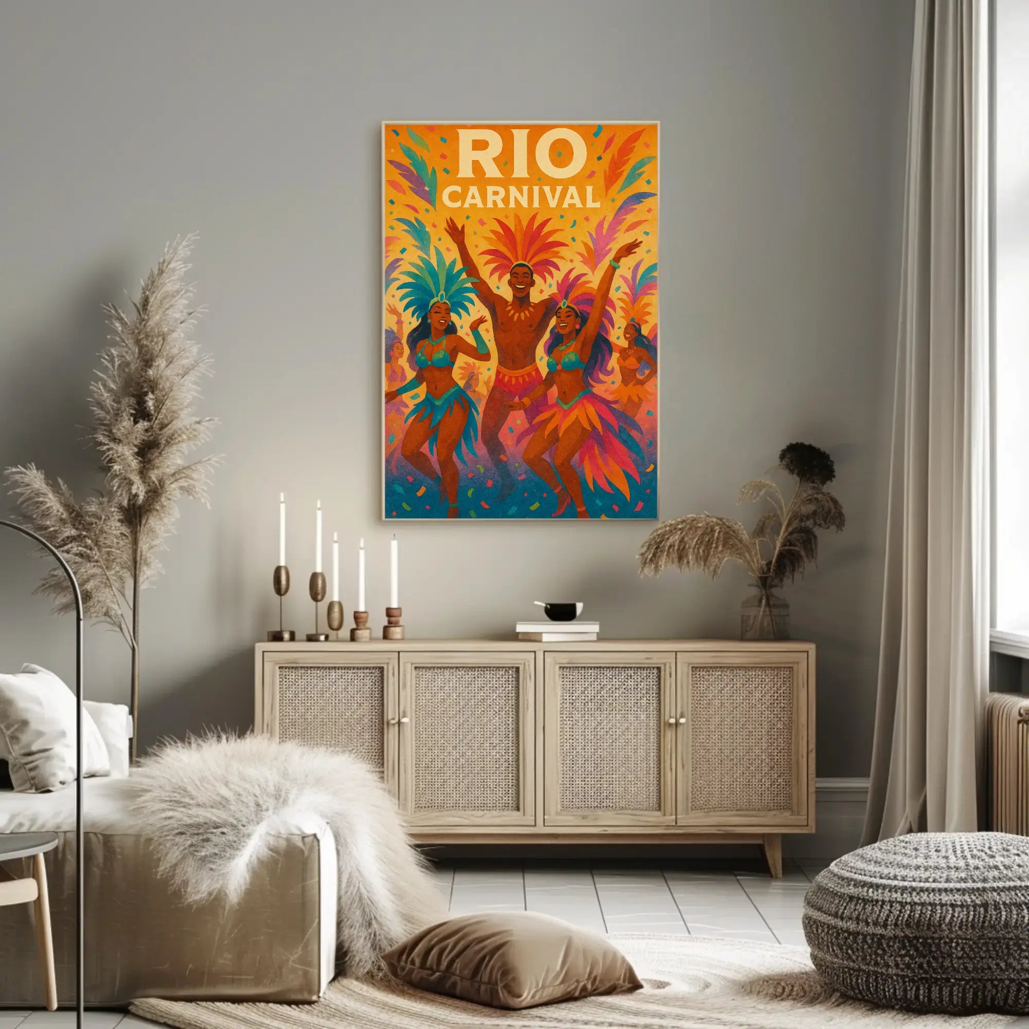 Rio Carnival Dancers Vibrant Celebration Cultural or Heritage Poster PosterGoat