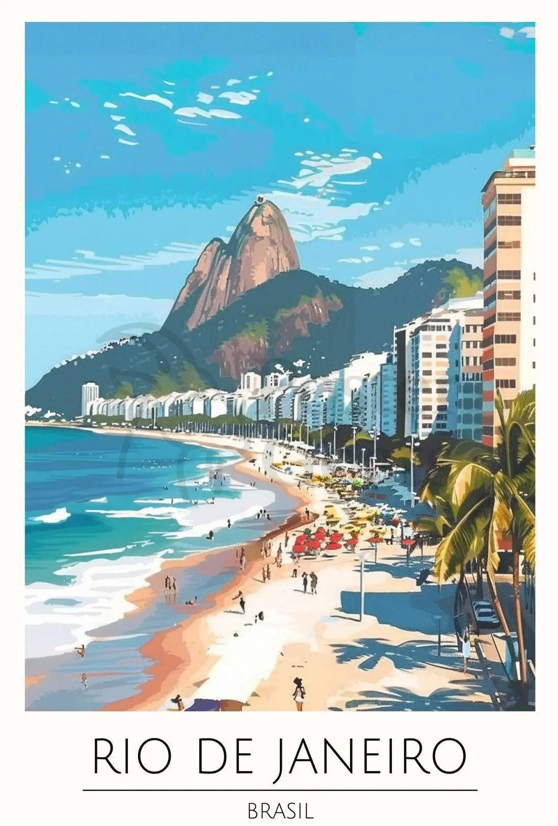 Rio de Janeiro Beach Scene: A Vibrant Travel Poster PosterGoat