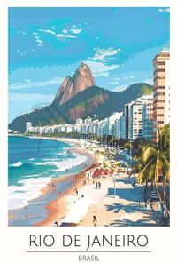Rio de Janeiro Beach Scene: A Vibrant Travel Poster PosterGoat