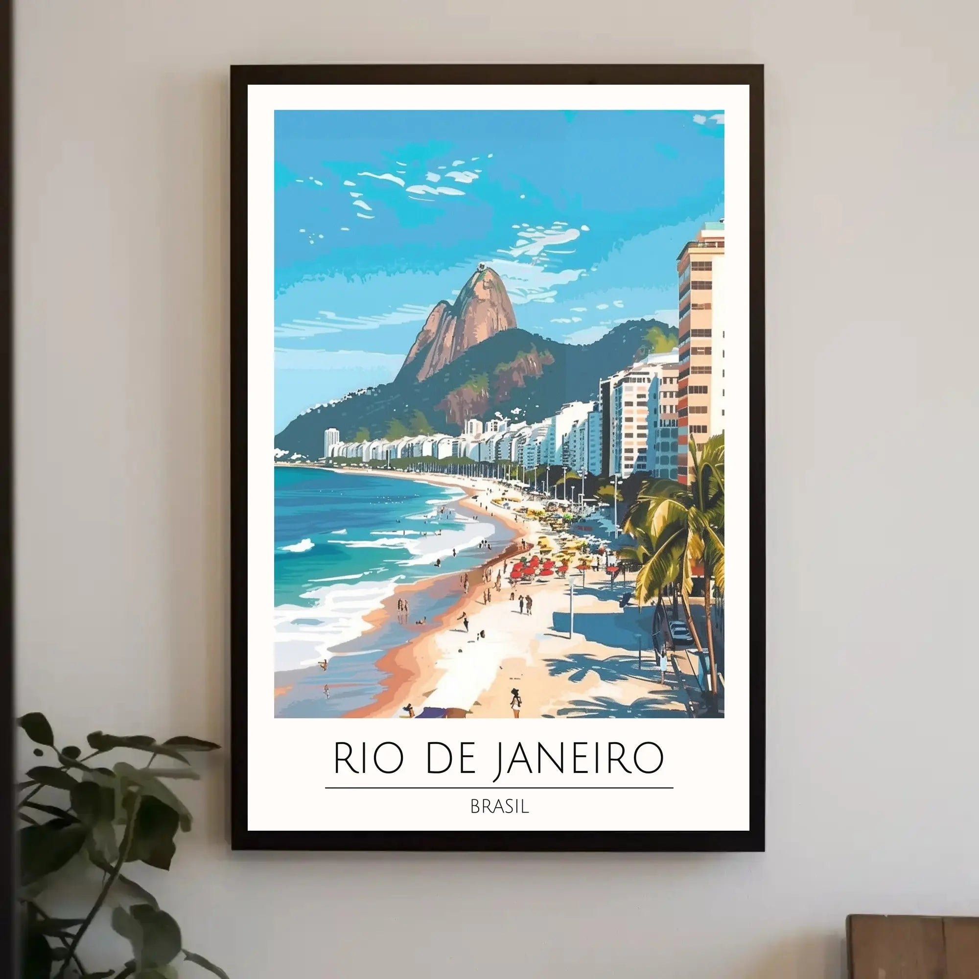 Rio de Janeiro Beach Scene: A Vibrant Travel Poster PosterGoat