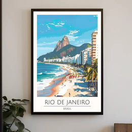 Rio de Janeiro Beach Scene: A Vibrant Travel Poster PosterGoat