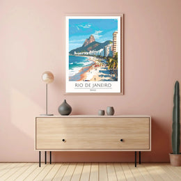 Rio de Janeiro Beach Scene: A Vibrant Travel Poster PosterGoat