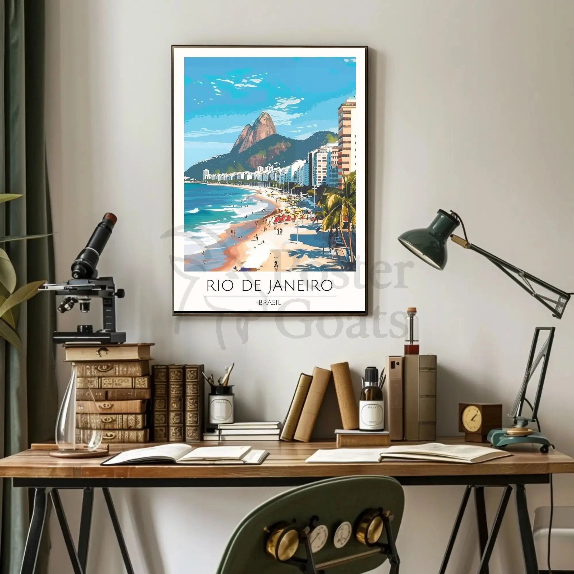 Rio de Janeiro Beach Scene: A Vibrant Travel Poster PosterGoat