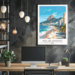 Rio de Janeiro Beach Scene: A Vibrant Travel Poster PosterGoat
