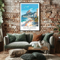 Rio de Janeiro Beach Scene: A Vibrant Travel Poster PosterGoat