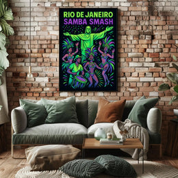 Rio de Janeiro Carnival Celebration Travel Poster PosterGoat