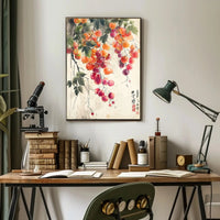 Ripe Fruit Harmony in Classic East Asian Art Poster PosterGoat