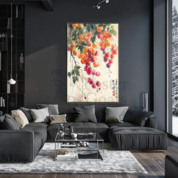 Ripe Fruit Harmony in Classic East Asian Art Poster PosterGoat