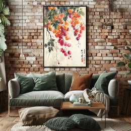 Ripe Fruit Harmony in Classic East Asian Art Poster PosterGoat