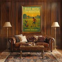 Rise with the Rooster Sports Poster PosterGoat