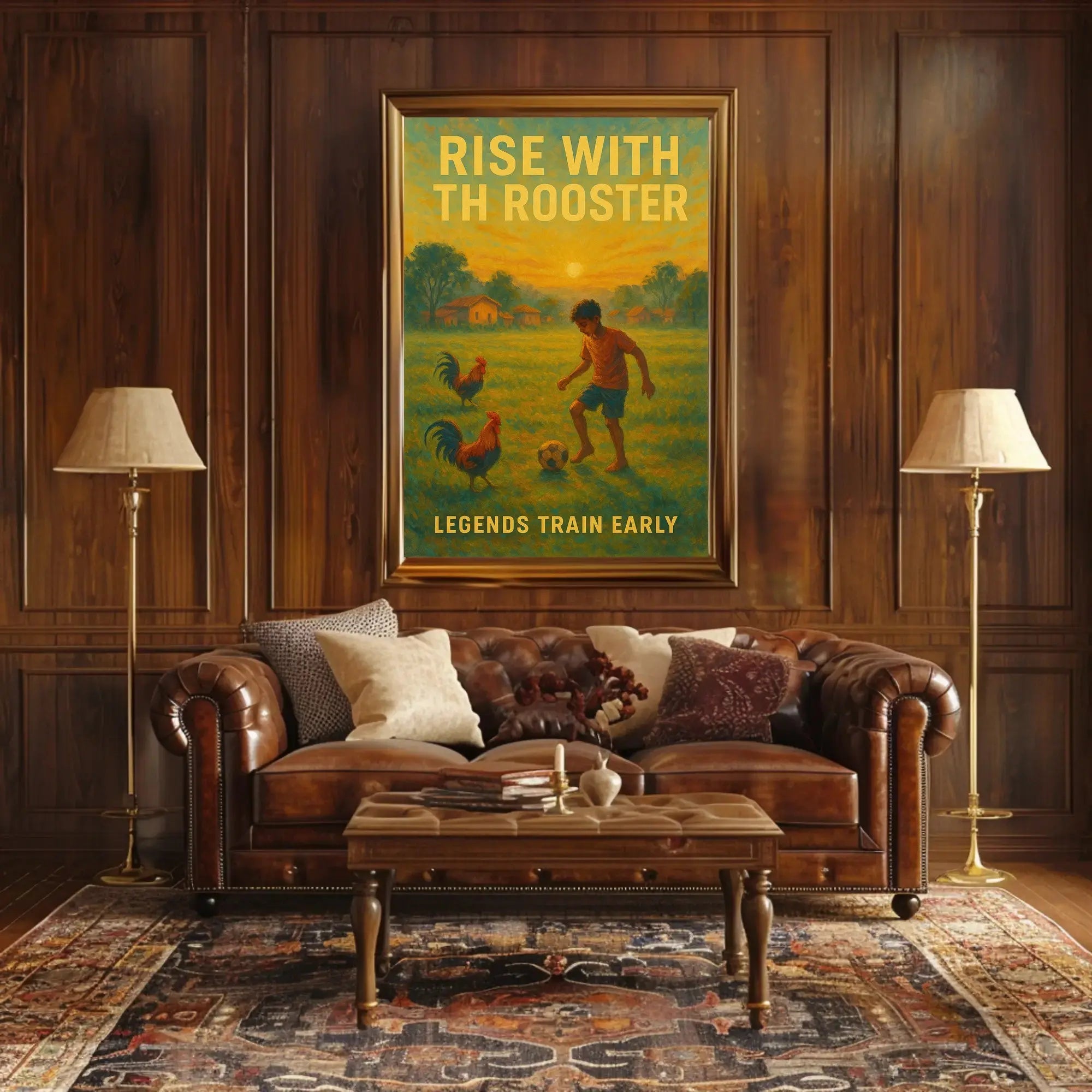 Rise with the Rooster Sports Poster PosterGoat