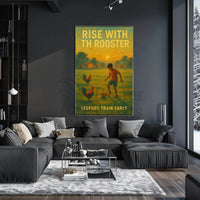 Rise with the Rooster Sports Poster PosterGoat