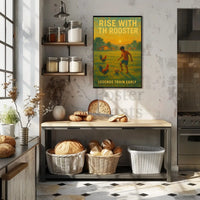 Rise with the Rooster Sports Poster PosterGoat