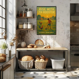 Rise with the Rooster Sports Poster PosterGoat