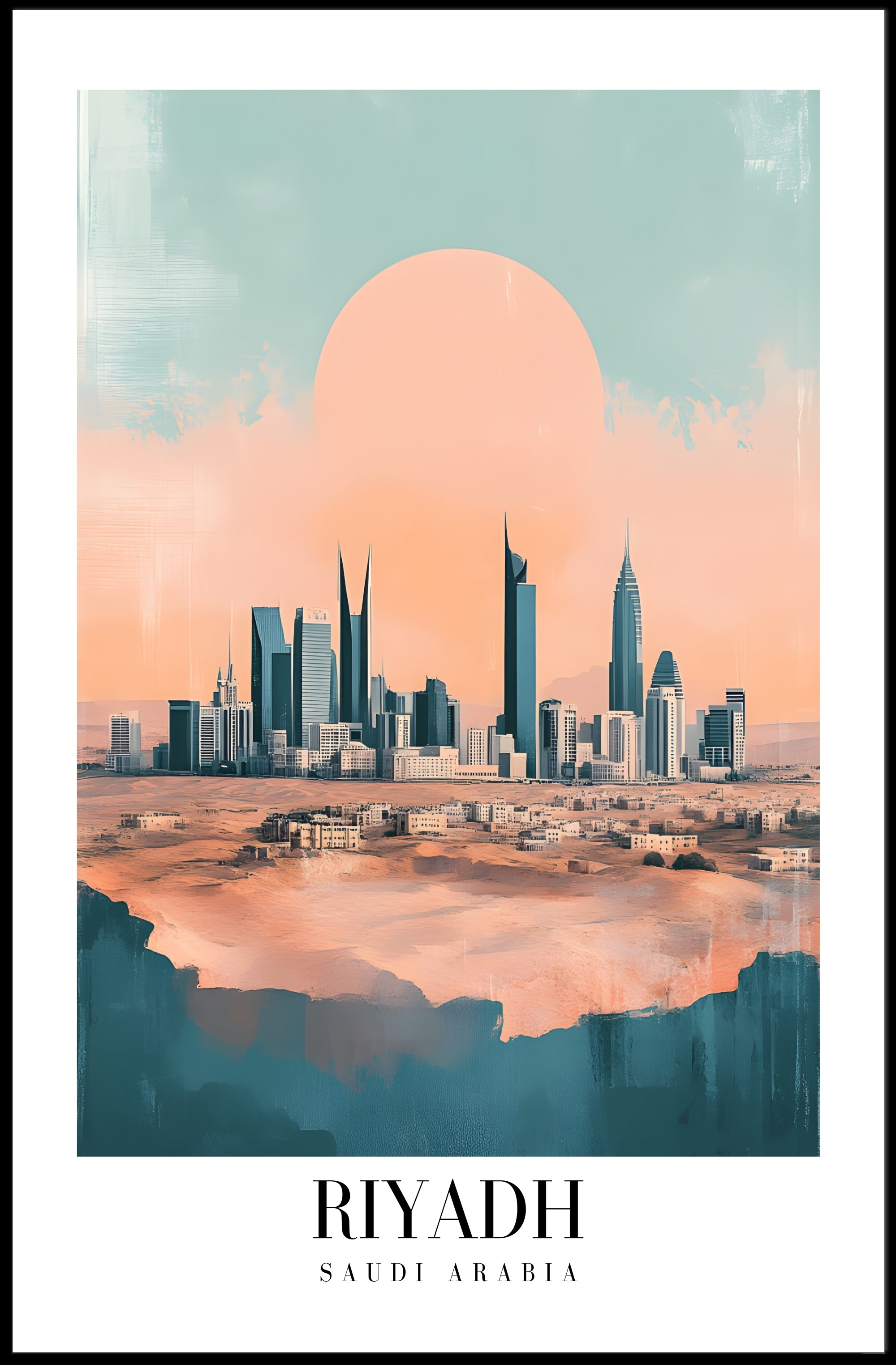 Riyadh Skyline Artistic Urban or Cityscape Poster PosterGoat