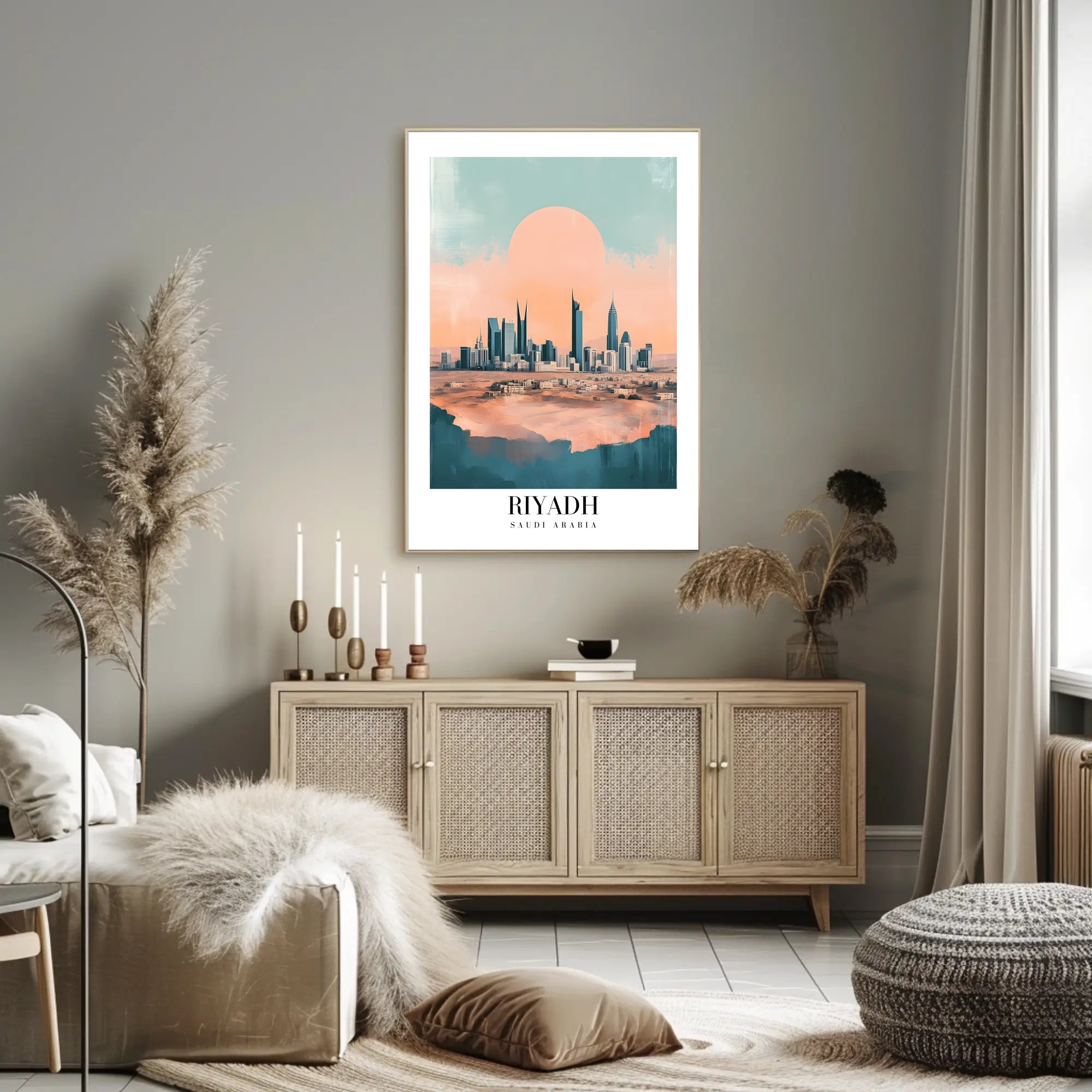Riyadh Skyline Artistic Urban or Cityscape Poster PosterGoat