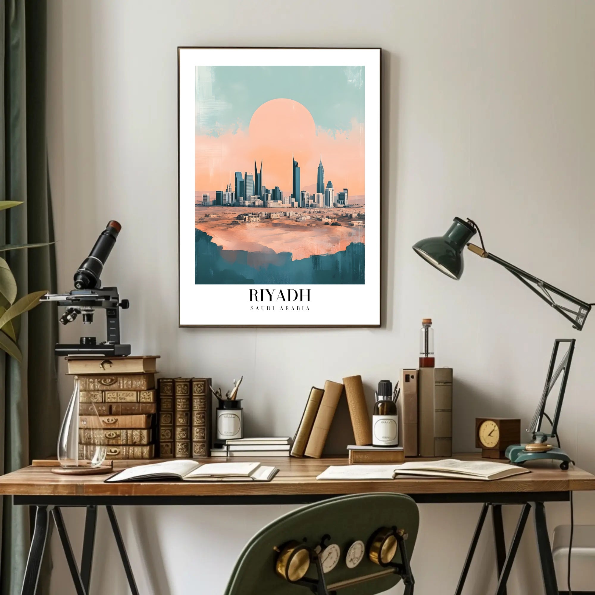 Riyadh Skyline Artistic Urban or Cityscape Poster PosterGoat