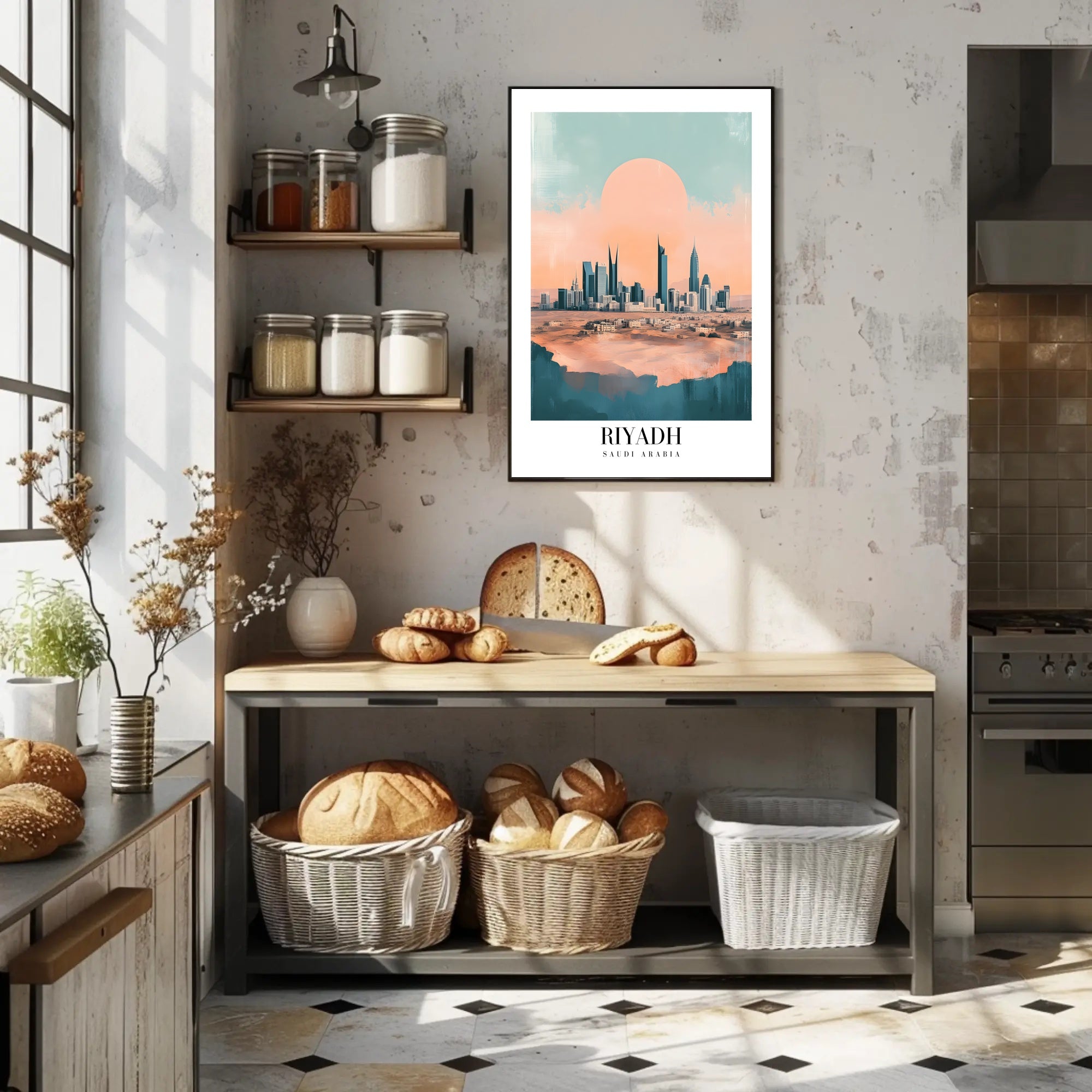 Riyadh Skyline Artistic Urban or Cityscape Poster PosterGoat