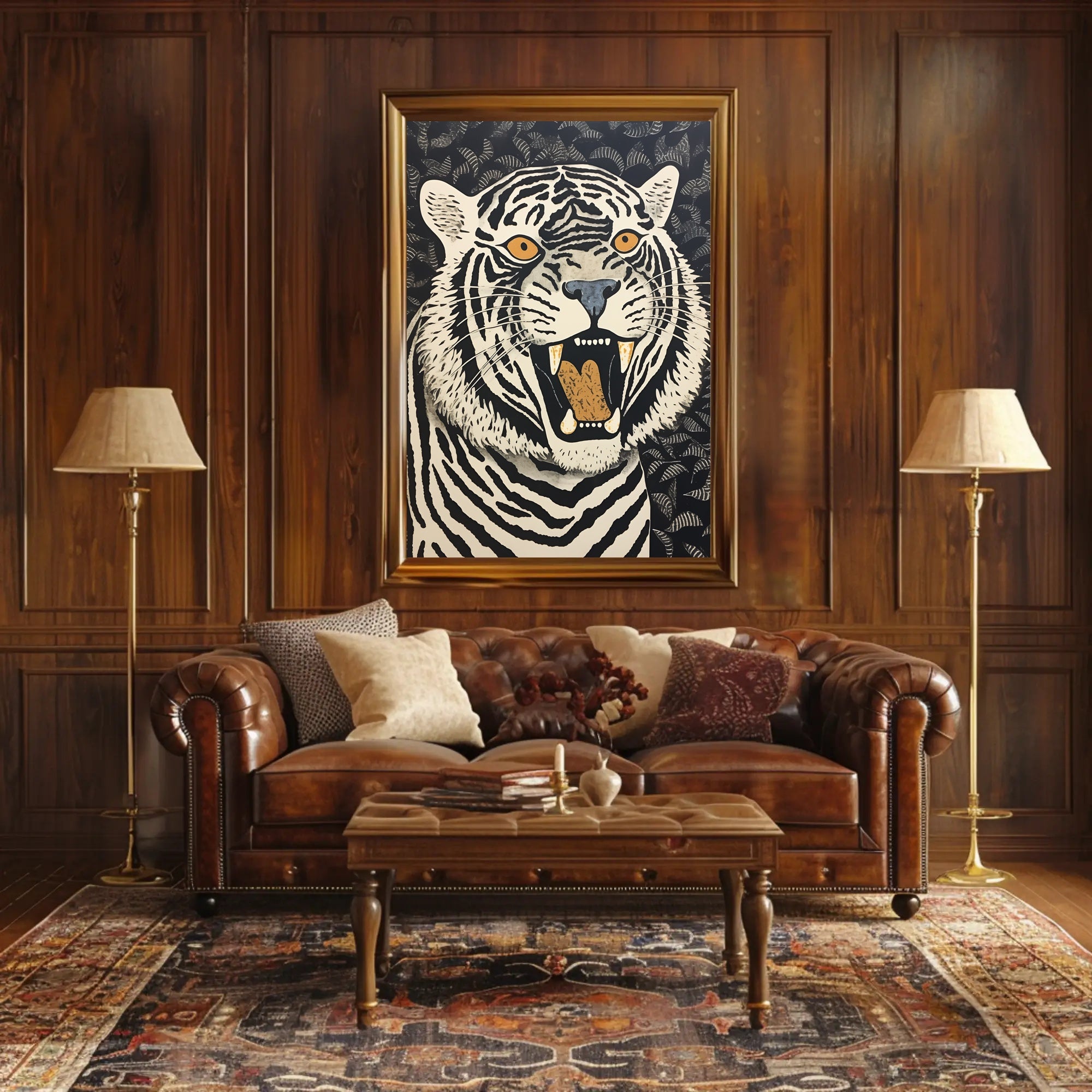 Roaring Strength: Majestic Tiger Animal Poster PosterGoat