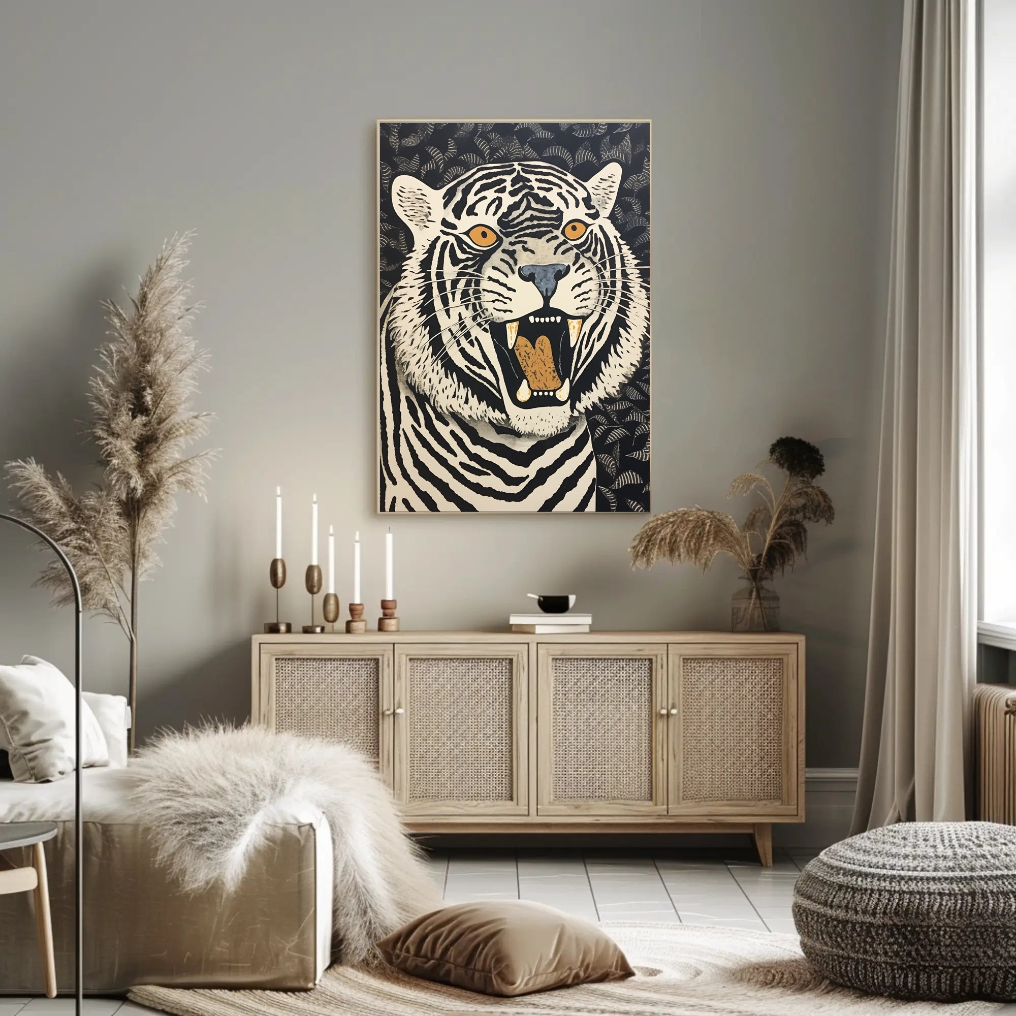 Roaring Strength: Majestic Tiger Animal Poster PosterGoat