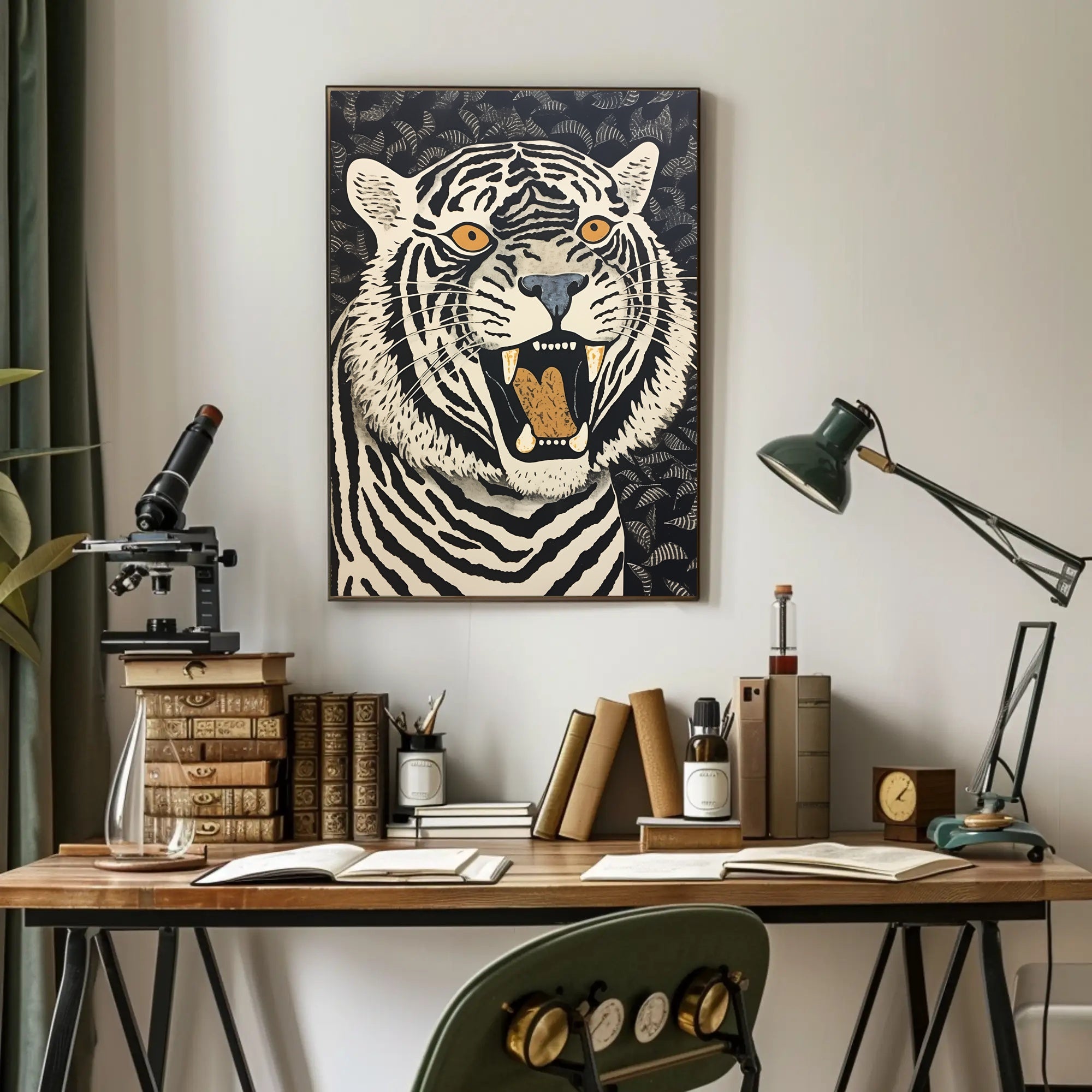 Roaring Strength: Majestic Tiger Animal Poster PosterGoat
