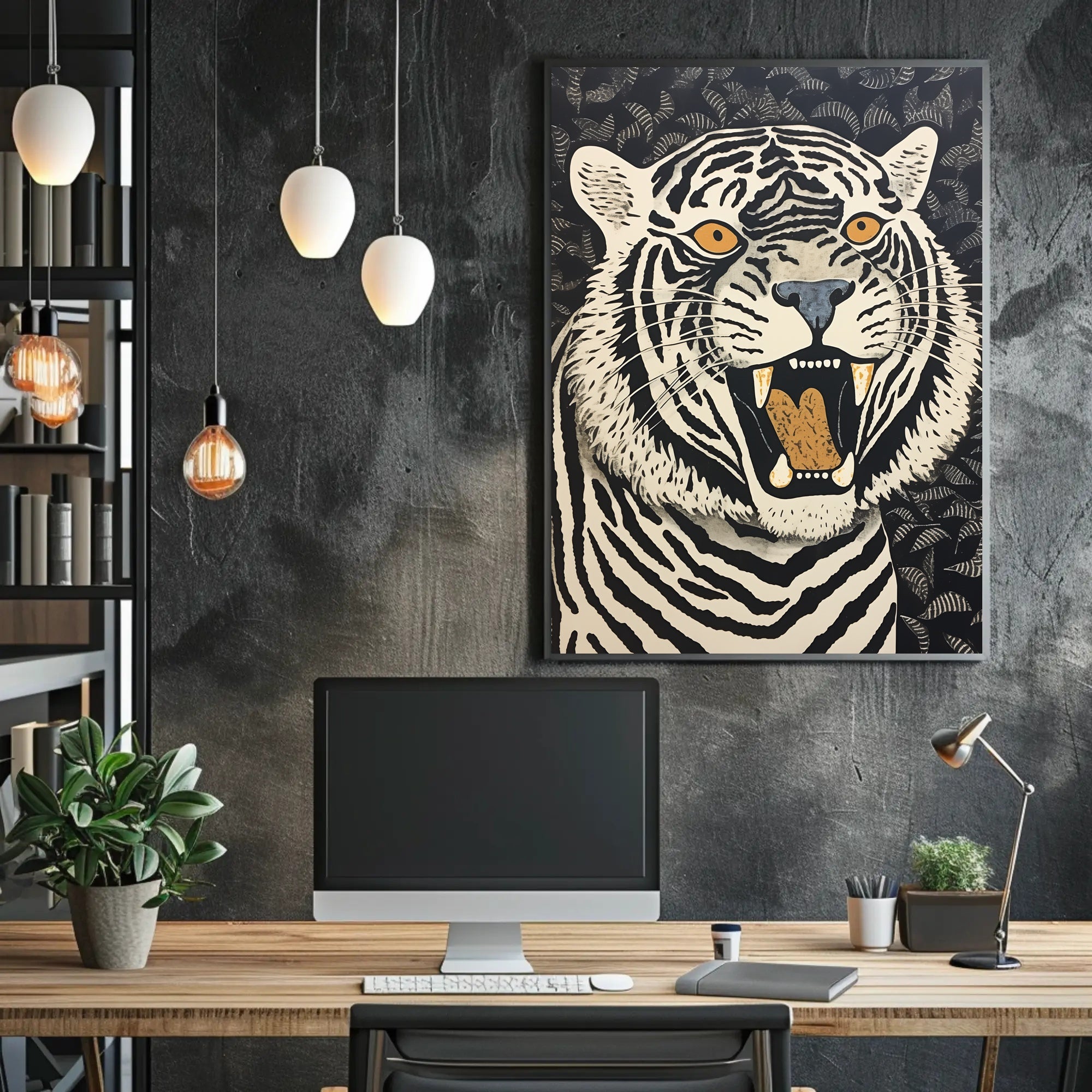 Roaring Strength: Majestic Tiger Animal Poster PosterGoat