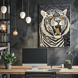 Roaring Strength: Majestic Tiger Animal Poster PosterGoat