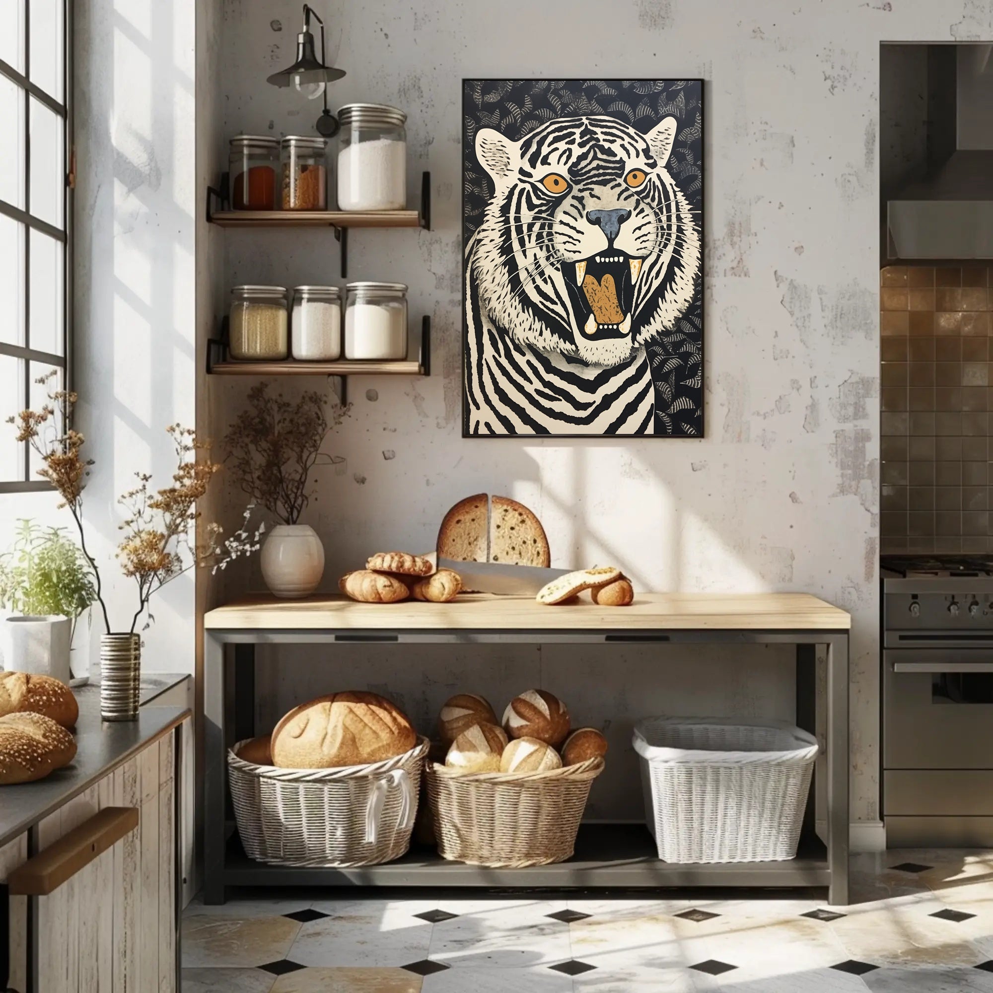 Roaring Strength: Majestic Tiger Animal Poster PosterGoat
