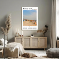 Rockaway Beach Summer Scene Modern Travel Poster PosterGoat